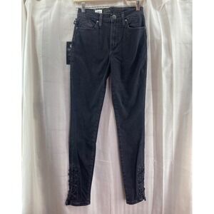 Rock & Republic Denim RX High Waist Legging Lace Up Skinny Jeans -‎ Sz 4M NWT